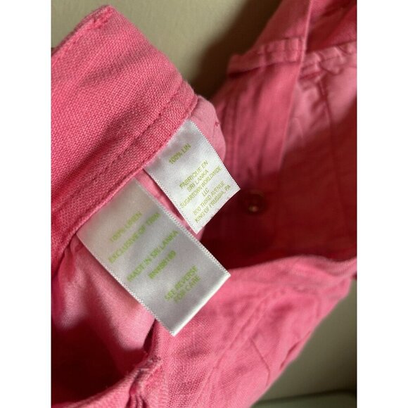 Lilly Pulitzer The Calla Shorts Womens Size 6 Hot Pink Barbie 100% Linen Summer - Picture 10 of 11